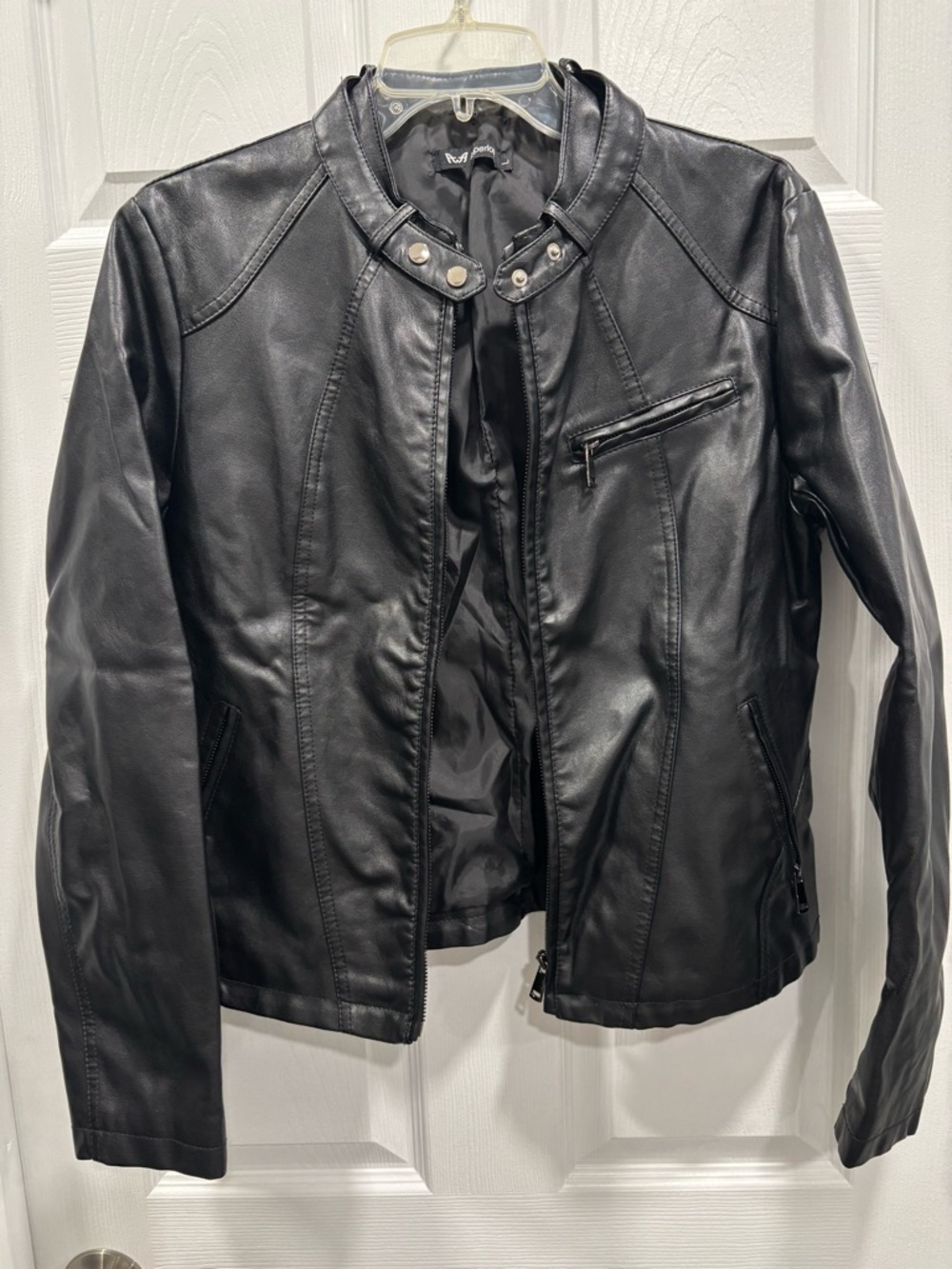 Women’s Black PU Leather Moto Jacket
